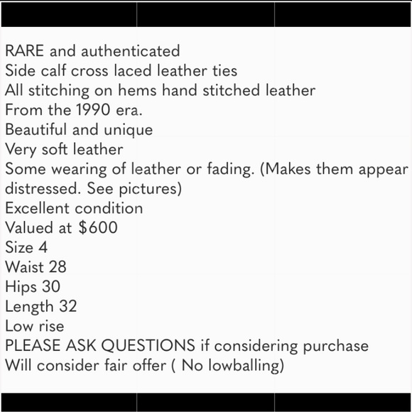 *RESERVED* Rare Authenticated Leather Whip Stitch Jeans - Picture 15 of 16